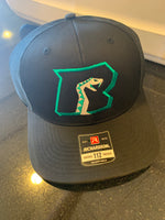 Black Hat with Throwback Rattler Teal Logo